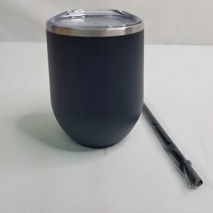 Maars Bev2go MATTE BLACK 12 Oz Tumblers - Brand New - Blank With Straw - Picture 1 of 3