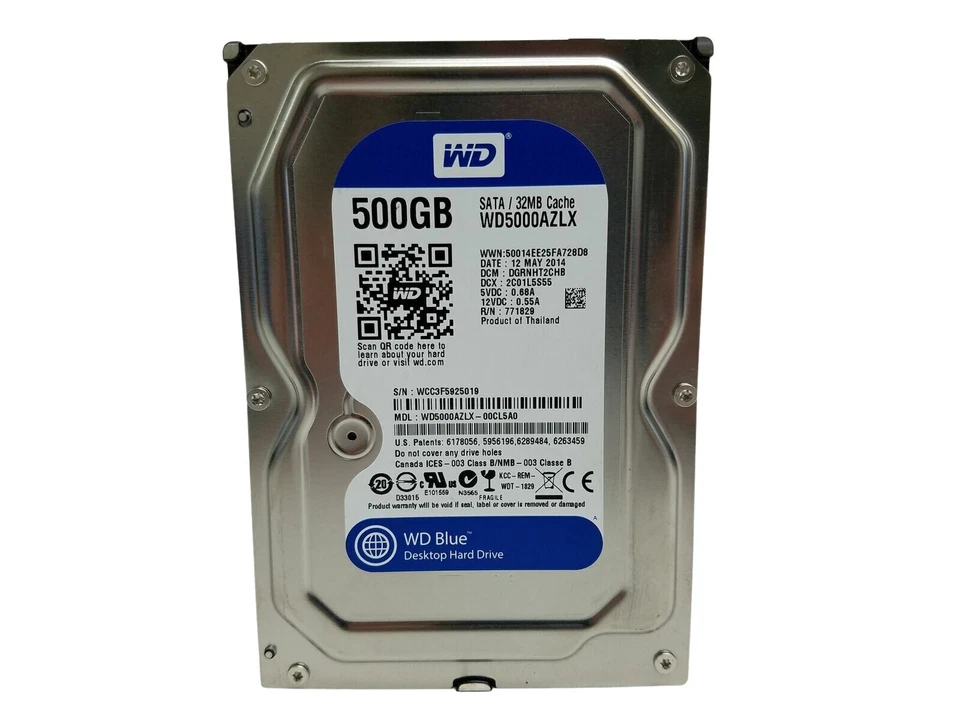 Western Digital Blue (7200RPM, 3.5", SATA III, 32MB Cache) 500GB Internal Enterprise Drive - WD5000AZLX