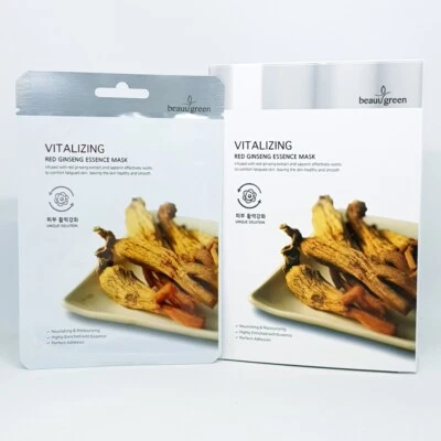 Beauugreen Vitalizing Red Ginseng Essence Mask 23g x 10pcs Anti Aging K-Beauty - Image 1 of 4