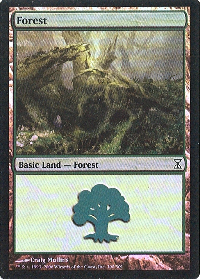 MTG - Time Spiral - Forest #300 - Foil - Various conditions - Image 1 of 1
