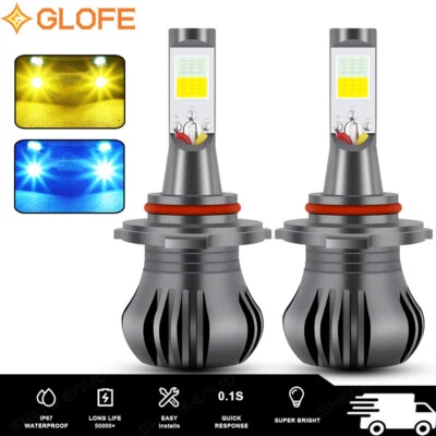 For Toyota Solara 99-2003 9006 LED Fog Light Bulbs Flash 2 Color Yellow+Ice Blue - Image 1 of 4