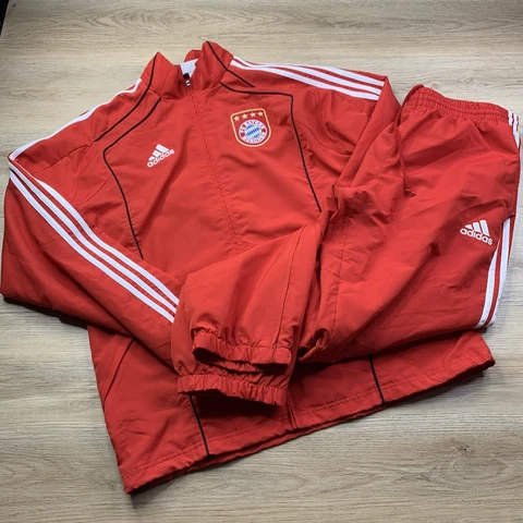 Bayern Munich 2009/10 Adidas Tracksuit Football Soccer Jacket & Pants Size L Cover