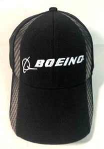 Boeing Aircraft Carbon Fiber Print Aviation Baseball Cap OSFM Black Mens Stretch - Picture 1 of 7
