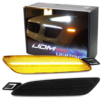 Lente fumê âmbar LED luzes indicadoras frontais para 2014-2016 Porsche Panamera - Imagem 1 de 4