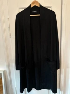 Alpha Studio cardigan lungo cappotto nero lana merino 34 36 38 S M - Foto 1 di 11