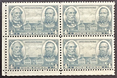US 1937 Sc# 788 Corner Block of 4 MNH Army Robert E Lee & Stonewell Jackson - Image 1 of 2