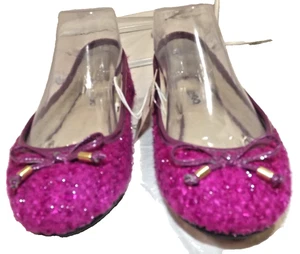 Bongo Shoes Cottagecore Ballet Flats Fusha Pink Memory Foam Tweed Sz 7M NWT NEW - Picture 1 of 24