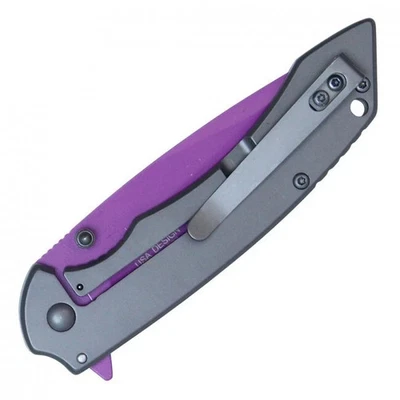 NAVAJA DE BOLSILLO ABIERTA ASISTIDA 8” - MORADA Foto 1 de 3