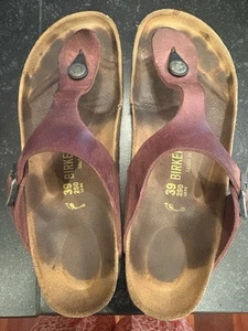 Birkenstock Gizeh 39 Burgundy Sandals - Picture 1 of 5