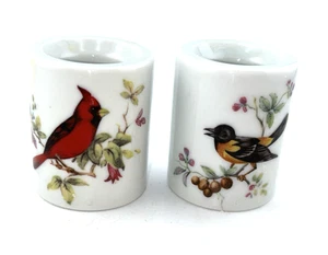 Candelabros de porcelana de colección diseño divertido con Alemania pájaros cardenal rojo y oríolo - Imagen 1 de 6