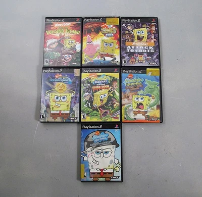 Sony PlayStation 2 SpongeBob Schwammkopf Spiele CIB PS2 Posten getestet und funktionsfähig - Bild 1 von 4