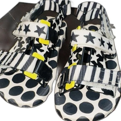 Mini Melissa Toddler Ping Pong Fabula Black Beige Adjustable Sandals Size 8 - Image 1 of 4