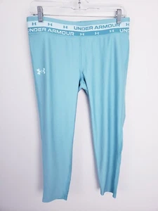 Under Armour Leggings YLG Youth Large Aqua Blue Athletic Capri Pants Girl - Picture 1 of 5