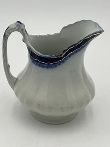 Seltene W.H. Grindley Wentworth Flow blau mit Gold kleiner Krug England Vintage - Bild 1 von 7