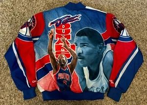 Chaqueta Fanimation Vintage Años 90 Joe Dumars Detroit Pistons Línea Tiza Talla Grande - Imagen 1 de 6