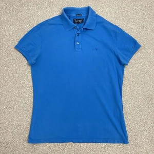 Polo AJ Armani Jeans M bleu homme décontracté manches courtes haut coupe musculaire - Photo 1/6