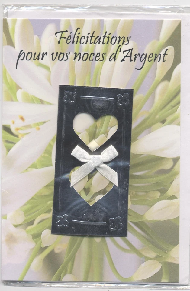 Nuovo Carte Matrimonio Argento + Busta 10 Schede Acquistato= - Immagine 1 di 1