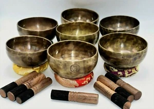5 Zoll Set mit 7 authentischen Vollmond Klangschalen - handgefertigte Klangschalen - - Bild 1 von 8