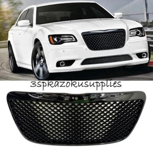 For 2011 2014 Chrysler 300 300C Grille Mesh Luxury Honeycomb Gloss Black Grill - Picture 1 of 5
