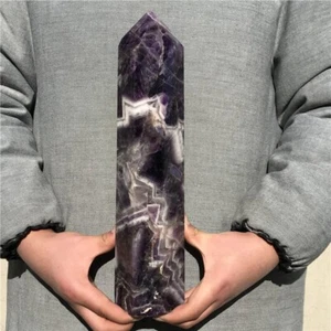 3kg natural Dream Amethyst Obelisk quartz crystal Wand Point Reiki gem XA4671 - Picture 1 of 15