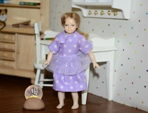 Heidi Ott 4" Girl Doll Clothes Handmade Cute Dotted dress 1:12 Scale~"No Doll" - Picture 1 of 6