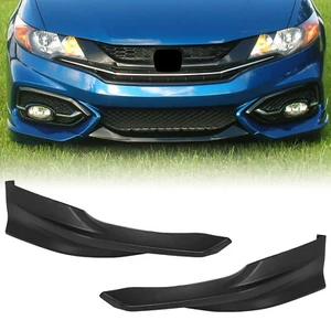 Front Bumper Spoiler Splitter Lip For 2014-2015 Honda Civic Coupe HFP-Style 2pc - Picture 1 of 10