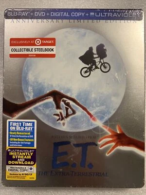 E.T. The Extra-Terrestrial (Blu-Ray + DVD +Ultraviolet Steelbook, 2012) Widescre - Image 1 of 2