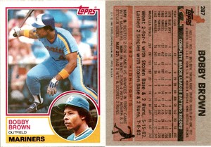 Bobby Brown 1983 Topps Baseball Card 287 Seattle Mariners