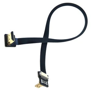 HDMI to Micro HDMI Flex Cable 40cm 4K FPV Camera Phone Right Angled Male L Plug - Afbeelding 1 van 6