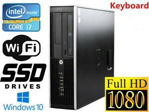 Gaming PC Desktop HP 8300 SFF i7 32GB 512GB SSD HD7570 Windows 10 WIFI +KB