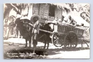 "Refugees" Rosalea Pangasinan Philippines RPPC Vintage Photo Postcard 1941 - Picture 1 of 2