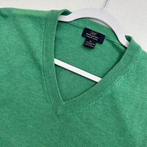 Brooks Brothers Mens XL Sweater Vest 100% Supima Cotton V-Neck Green - Picture 1 of 11