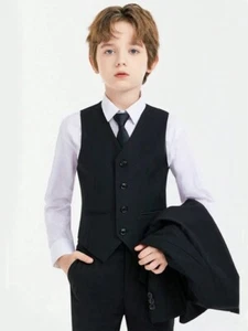 Gentleman Outfits Birthday Costume Boy  Boutique Clothing Set Vest Suit - Picture 1 of 12
