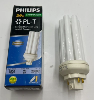 Philips Alto PL-T 26w 830/A/4P/ALTO GX24Q-3 Compact Fluorescent Bulb 4-Pin - Image 1 of 4