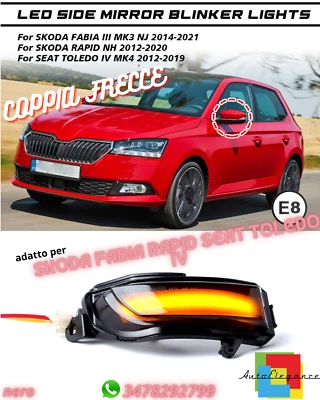 Par Flechas Adecuado para Skoda Fabia Rápido Seat Toledo Espejo Retrovisor - Imagen 1 de 4