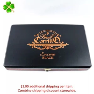 Perez Carrillo Encore Black Cigarros Wood Cigar Box 11.5" x 7" x 1.5" - Picture 1 of 12