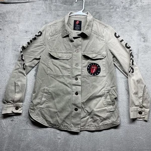 The Rolling Stones Band Button Front Work Shirt Women M Authentic Merch Grunge - Picture 1 of 8