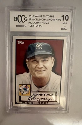2010 TOPPS reprint of 1952 Topps - Johnny Mize #YC12 - Image 1 of 2
