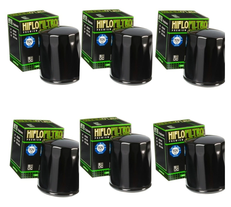 HF171B Oil Filter - Black - 6 Pack For 90-20 H-D Tour Dyna Softail Buell X/S/M - Image 1 of 4
