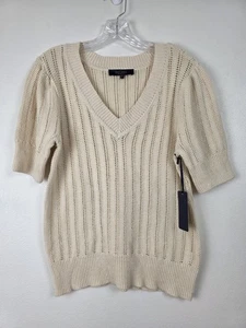 Rachel Roy Sweater Womens Medium Short Sleeve Pullover Lightweight Open Knit - Bild 1 von 9
