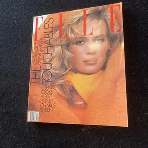 Elle Magazine (October 1987) Glenn Close, Albert Finney, Charlie Sheen - Picture 1 of 3