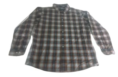 Camisa de hombre Cinch XxL marrón azul a cuadros con botones manga larga 229 Foto 1 de 4