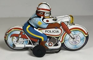 Oldtimer Moto Start Policia v-201 Motorrad Roman Juguetes Polizei Blech Friktion - Bild 1 von 11