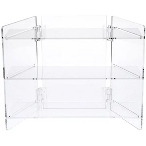Pantalla plegable portátil de acrílico transparente Plymor de 3 estantes 11,25" de alto x 14,5" de ancho x 6,625" de profundidad - Imagen 1 de 1
