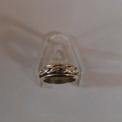 SPINNER RING - MARKED MEX 925 - ENGRAVED FOREVER FRIENDS - 2/14/08 - SIZE 11 - Image 1 of 4