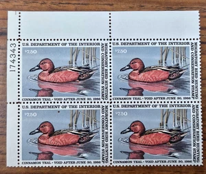 US STAMP #RW52 1985 Plate# Block US Federal Duck Stamp MNH FREE SHIPPING - Picture 1 of 2