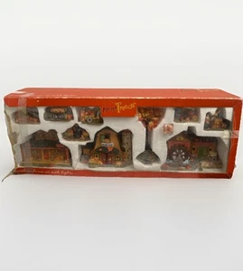 Home Trends Autumn Harvest Village Halloween Porcelain 10 Piece House Set - Picture 1 of 7