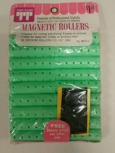 Vintage Hair Rollers! Magnetic! Medium Rollers! Pack of 18! 11/16 inch! NICE! - Picture 1 of 10