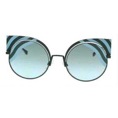 Женские солнцезащитные очки Fendi FF0215/S OKC MATTBLUEGRN круглой формы градиентные - Изображение 1 из 4