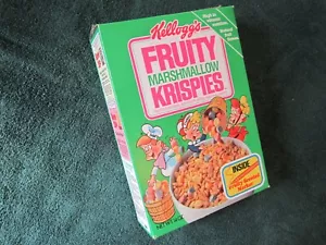 MT Kellogg's Cereal Box 1989 FRUITY MARSHMALLOW KRISPIES Z108-18 - Picture 1 of 3
